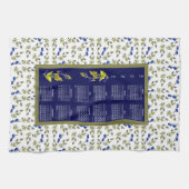 2022年カレンダーブルーベリー葉茎縁ど キッチンタオル (横)