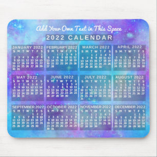 2022年カレンダー青い水色の星 マウスパッド