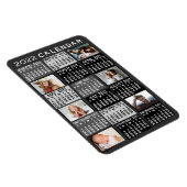 2022年カレンダー黒モダン色写真コラージュ マグネット (右側)