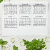 2022年カレンダー黒布フォントラインアートテキスタイル キッチンタオル (折り畳み)