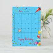 2022年カレンダー2月ハッピーバースデー招待状 招待状 (スタンド正面)