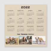 2022年カレンダー3ファミリーフォトコラージングマグネット (正面)