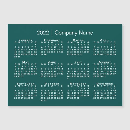 2022年カレンダー（社名： Blue Green Magnet） (正面)