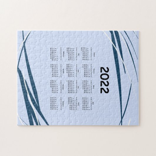 2022年カレンダー。計画デザインモダンギフト ジグソーパズル (横)