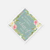 2022年ガーリークラスの緑の花の卒業 スタンダードカクテルナプキン (角)