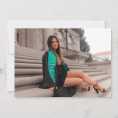 2022年クラスの金ゴールドカスタム写真モダン卒業 招待状 (裏面)