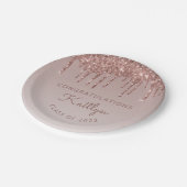 2022年クラスバラ金ゴールドグリッター点滴卒業 ペーパープレート (アングル)