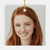 2022年クラス緑のグリッタードリップ写真卒業 セラミックオーナメント (裏面)