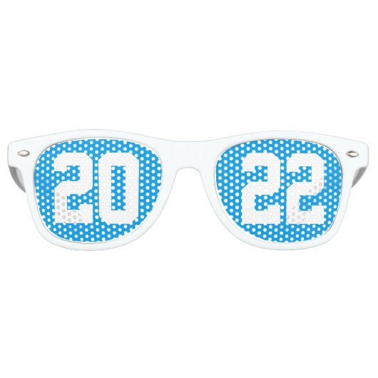 2022年クラス高校シニアブルーホワイト レトロサングラス (正面)