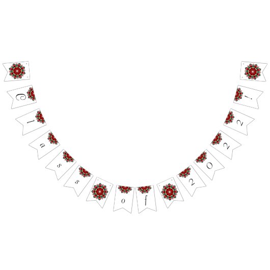 2022年クラス！赤の曼荼羅 バンティングフラッグ (全)