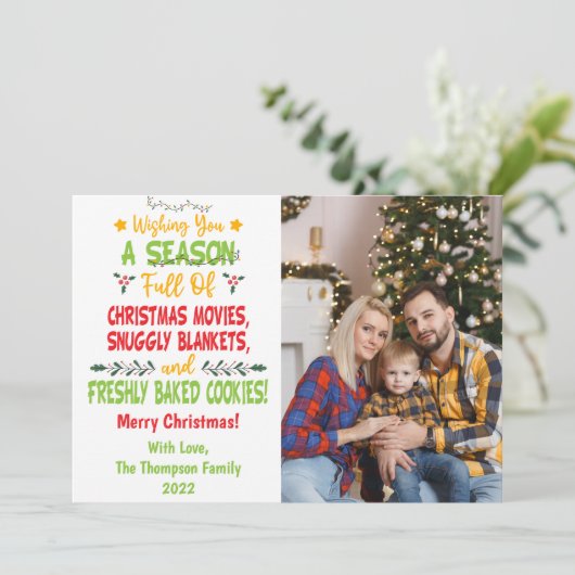 2022年クリスマス映画のシーズン、家族写真 シーズンカード (スタンド正面)