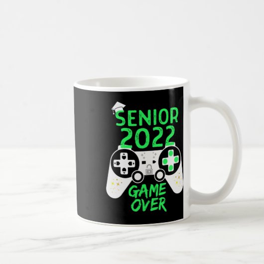 2022年シニア+ビデオゲーム+学校のゲーマー+緑 コーヒーマグカップ (右)