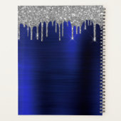 2022年シルバー ネイビーブルー グリッター グラム モノグラム プランナー手帳 (裏面)