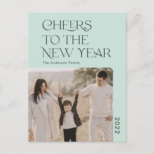 2022年シンプルの新年への応援写真ポー ポストカード (正面)