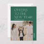 2022年シンプルの新年家族の写真への応援 シーズンポストカード (正面/裏面)