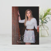 2022年シンプルのBlue 2写真卒業パーティーのクラス 招待状 (スタンド正面)