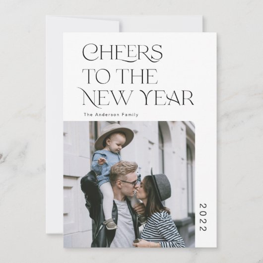 2022年シンプルモダン初めのお知らせ写真 シーズンカード (正面)