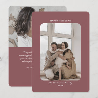 2022年シンプル初のミニマル・クリーン・ハッピーニューイヤー写真 シーズンカード