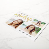 2022年トレンディー3フォトコラージュパーティーフォイルIn 箔招待状 (回転した状態)