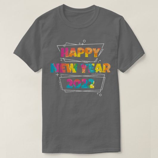 2022年ハッピーニューイヤー ホリデー 大晦日 お祝い Tシャツ (デザイン正面)