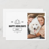 2022年ハッピー ホリデー 犬 家族写真 シーズンカード (正面/裏面)