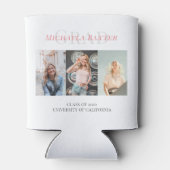 2022年フォトコラージピンクの卒業クラス 缶クーラー (裏面)