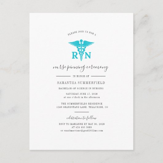 2022年フォトナース卒業記念ピンセレモニー インビテーションポストカード (正面)