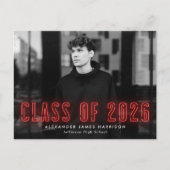 2022年フォト卒業パーティー赤ネオン教室 インビテーションポストカード (正面)