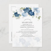 2022年フローラ卒業パーティーのダスティブルークラス インビテーションポストカード (正面/裏面)