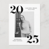 2022年ブラはっきりしたックレタリングフォト卒業パーティー インビテーションポストカード (正面)