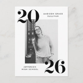 2022年ブラはっきりしたックレタリングフォト卒業パーティー インビテーションポストカード