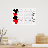 2022年ポーカーカレンダーポスター - 月曜日開始 ポスター (キッチン)