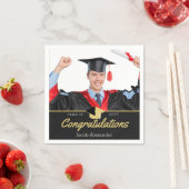 2022年モダンの写真卒業クラス スタンダードカクテルナプキン (インサイチュ)