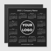 2022年モダンカレンダー会社のブラックマグネットのロゴ (正面/裏面)