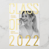 2022年モダンフォイルプレス卒業パーティーのクラス 箔招待状 (正面)