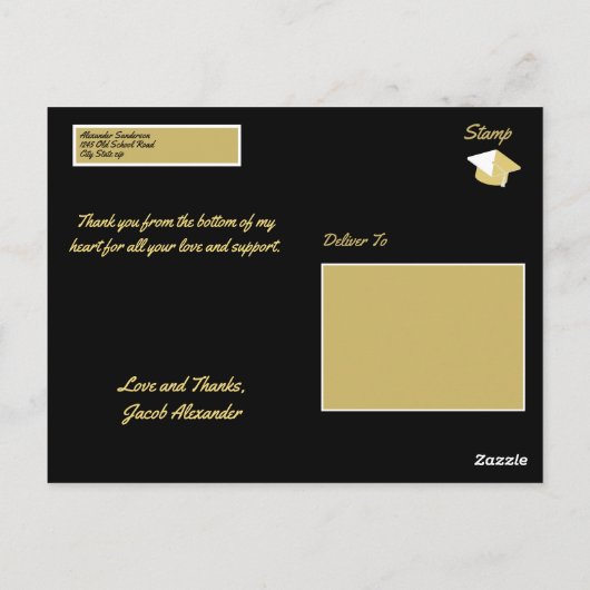 2022年モダン写真卒業クラスありがとう ポストカード (裏面)