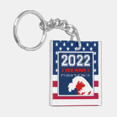 2022年中期選挙RED WAVE US Flag キーホルダー (正面左)