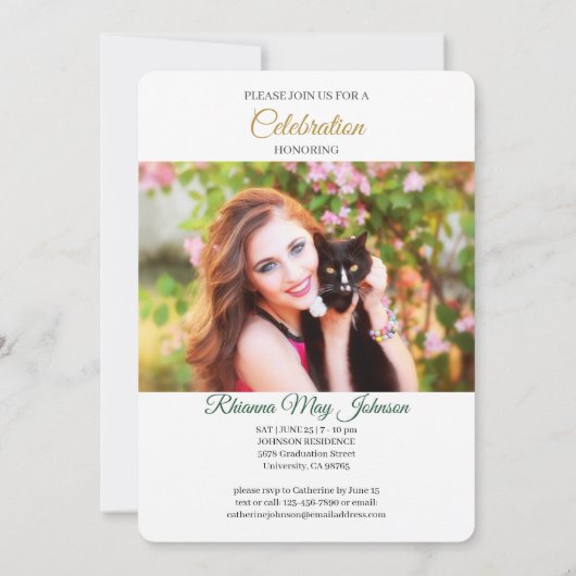 2022年写真の宗教キリスト教卒業クラス 招待状 (裏面)