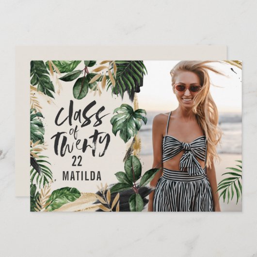 2022年写真の熱帯卒業モダン講座 招待状 (正面/裏面)