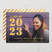 2022年写真卒業フレーム発表のクラス 案内状 (正面/裏面)