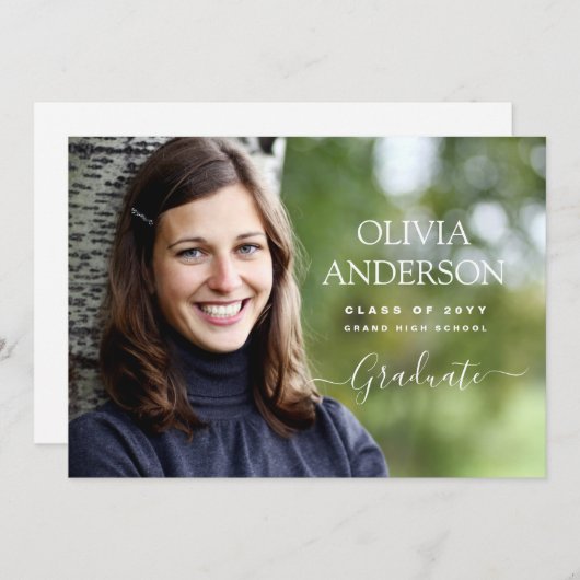 2022年写真卒業発表 招待状 (正面/裏面)