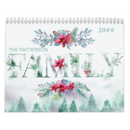 2022年冬の森林2枚/月の家族写真 カレンダー