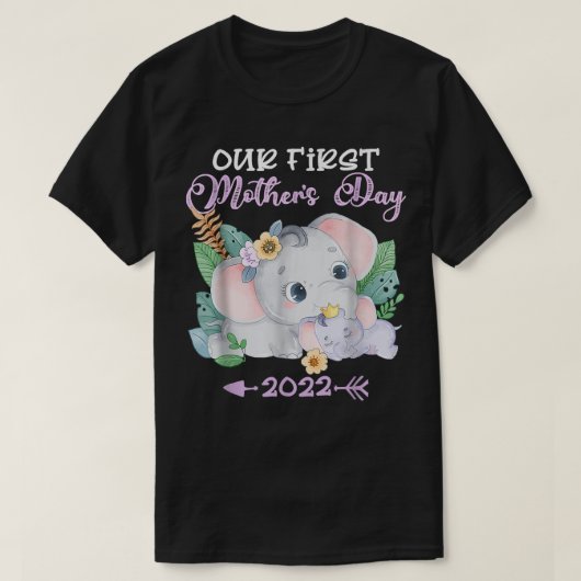 2022年初の母の日エレファント・ママ&ベビーマ Tシャツ (デザイン正面)