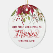 2022年初めてのクリスマス結婚した セラミックオーナメント (左)