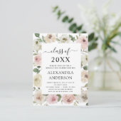 2022年卒業ほこりっぽいバラピンクの卒業フローラ ポストカード (スタンド正面)