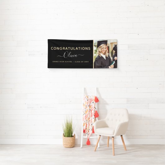 2022年卒業ブラック金ゴールド高等専門学校 横断幕 (インサイチュ)