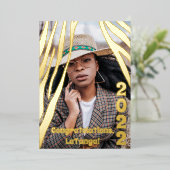 2022年卒業写真おめでとうございます 箔シーズンカード (立ち正面)