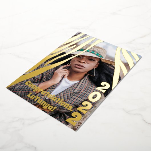 2022年卒業写真おめでとうございます 箔シーズンカード (回転した状態)