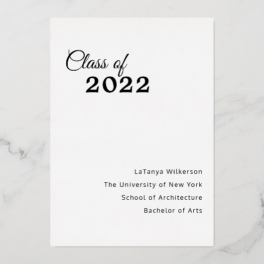 2022年卒業写真おめでとうございます 箔シーズンカード (裏面)