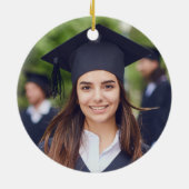 2022年卒業式ピンク・金ゴールドグリッター写真 セラミックオーナメント (裏面)